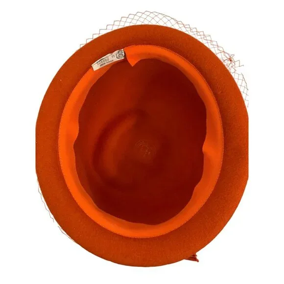 Elegant Orange Veil Hat Sc6044e98a3374a53b680893006b6d  main image 3